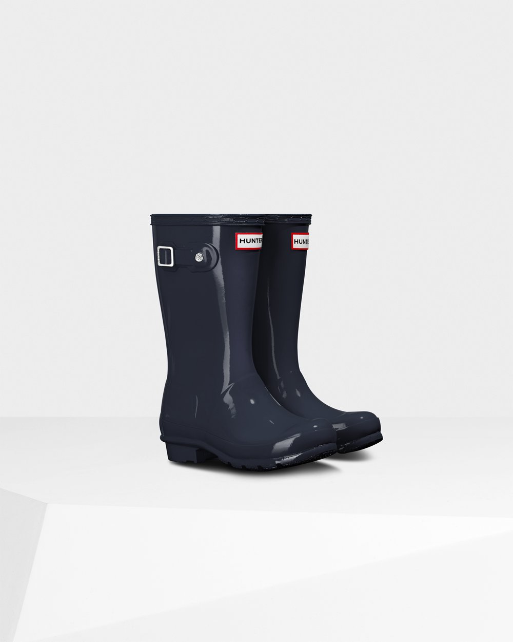 Kids Hunter Original Big Gloss | Rain Boots Navy | NZ-92507-SKQT